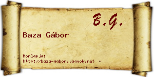 Baza Gábor névjegykártya